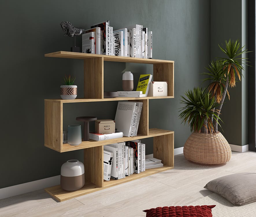 Estantería de pared asimétrica