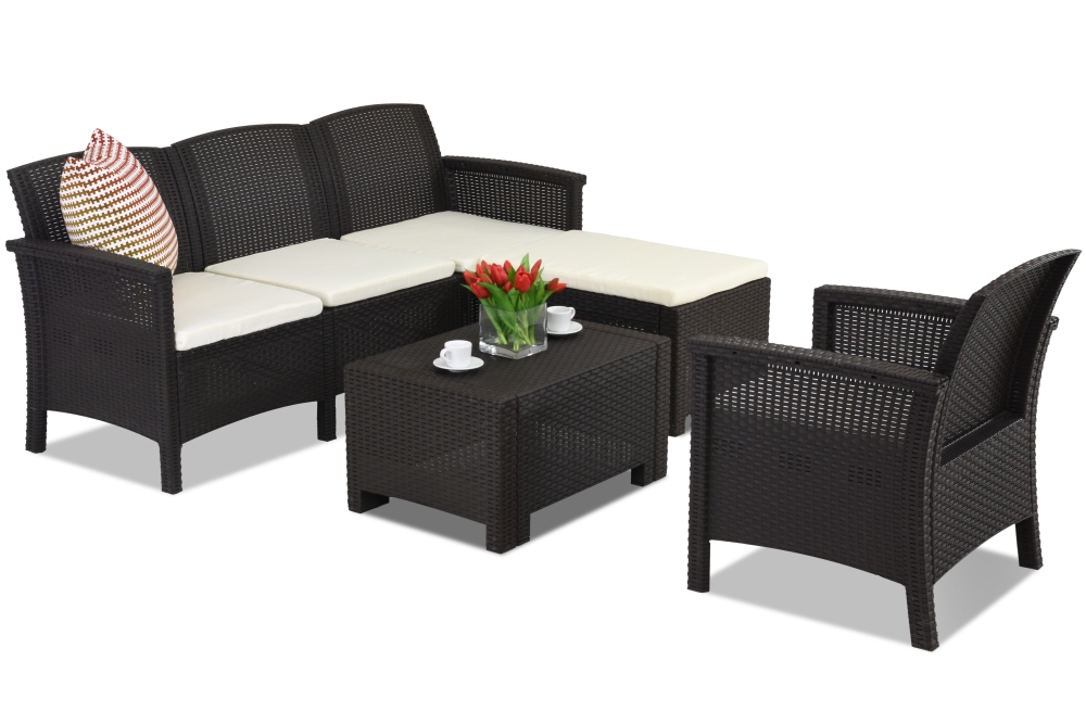 Conjunto de salón de ratán sintético