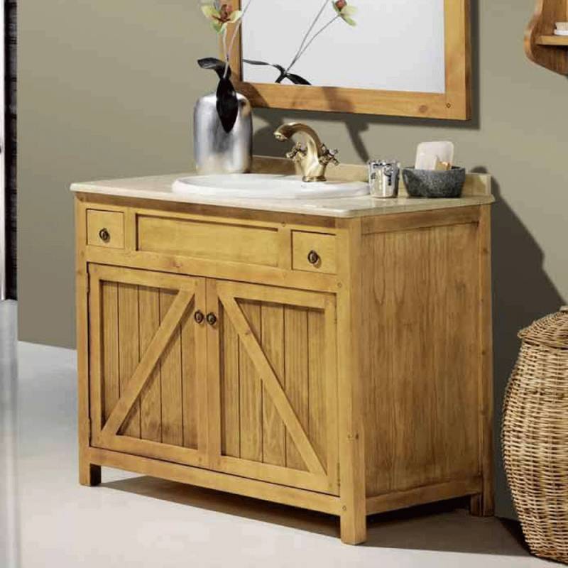 Mueble de baño rústico con patas